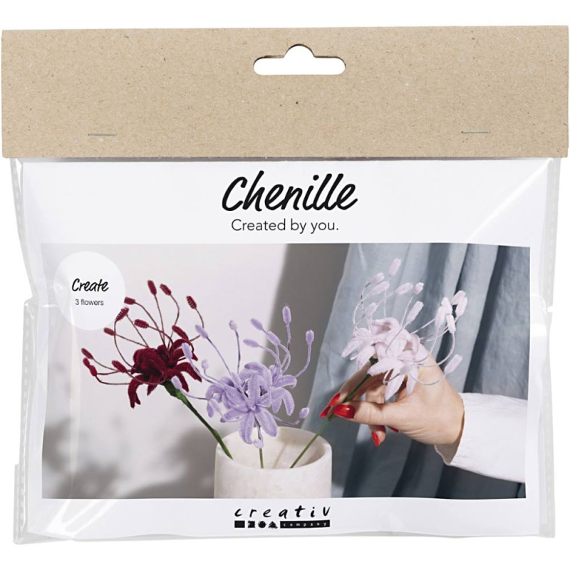 Mini hobbyset bloemen van chenilledraad