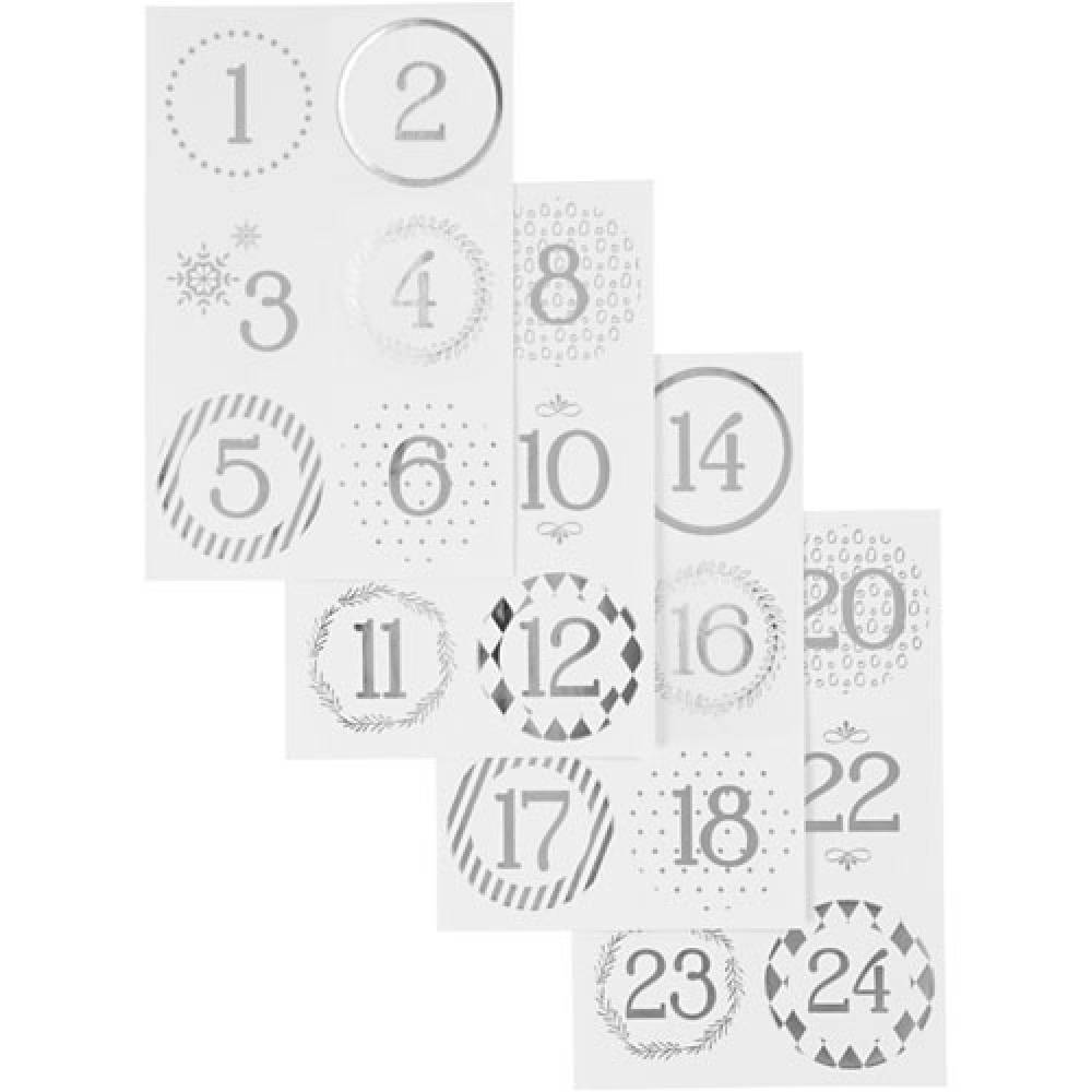 Kerstkalender cijferstickers